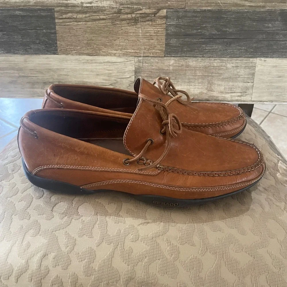 Sebago Bennington Casual Tan Leather Driving Mocs Loafers Mens 13M 74851